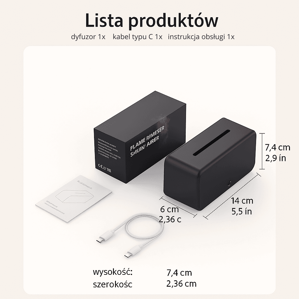 DYFUZOR do Nawilżania Powietrza, Przyjemnego Zapachu, Nastroju (imituje płomienie jak z kominka )