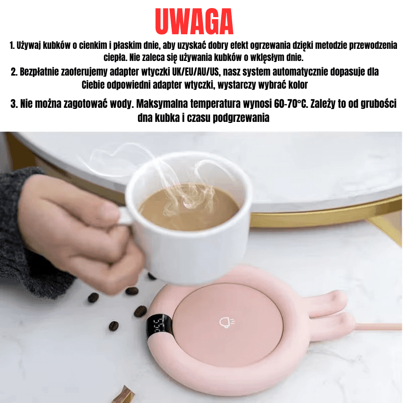 INTELIGENTNY PODGRZEWACZ KUBKÓW DO KAWY,HERBATY,MLEKA