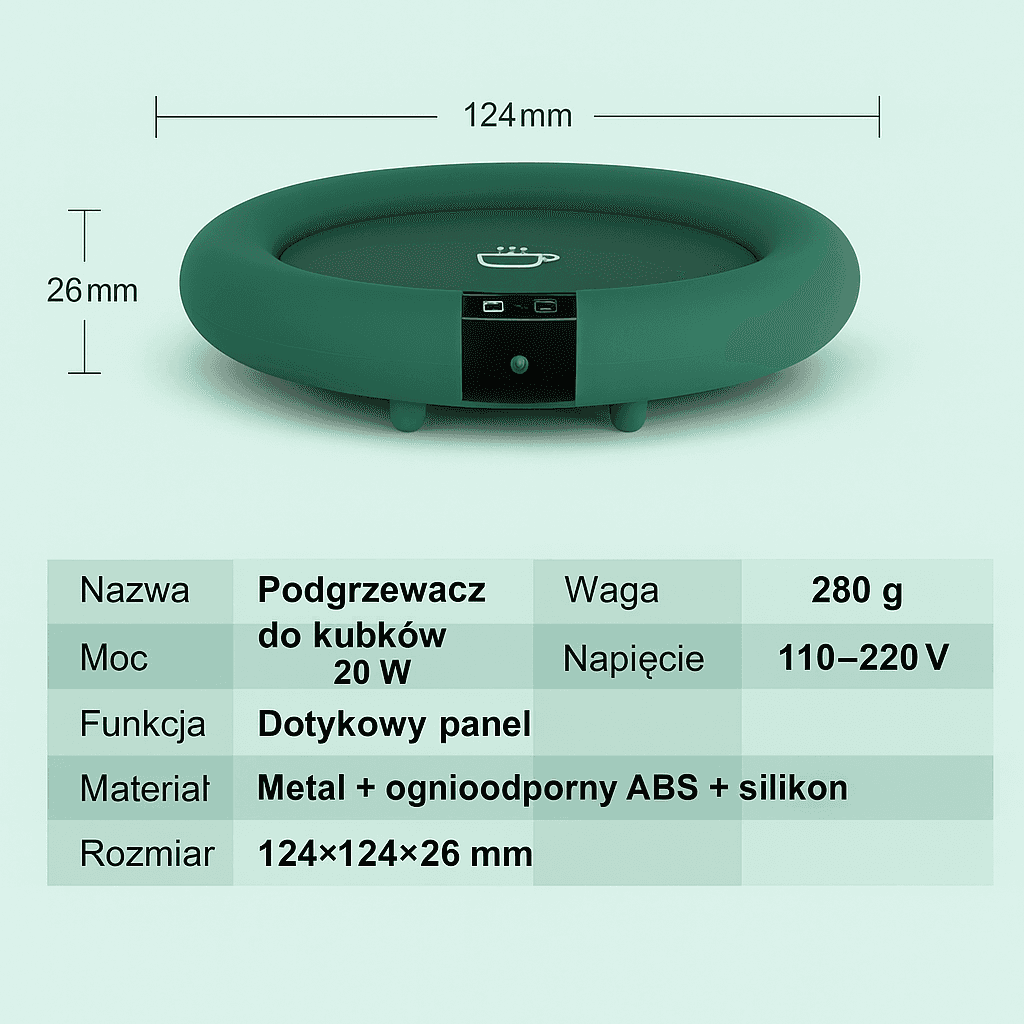 INTELIGENTNY PODGRZEWACZ KUBKÓW DO KAWY,HERBATY,MLEKA